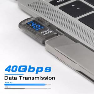 LEDディスプレイUSB C直角アダプター、2パックUSB C 90度アダプター40Gbps 140W 8K @ 60Hz、電流電圧ディスプレイテスターUSB C - Product Image 2