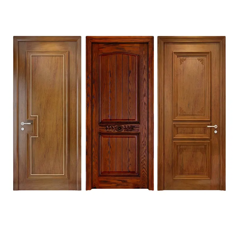 2 heures ignifuge bas prix double porte principale panneau intérieur design simple porte de décoration en bois de teck