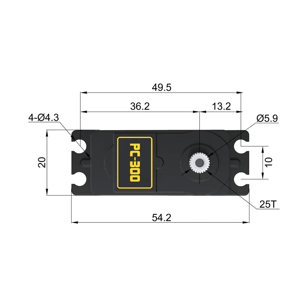 PC-300 neuer Gleichstrommotor HV niedriges Profil Digital-Servo