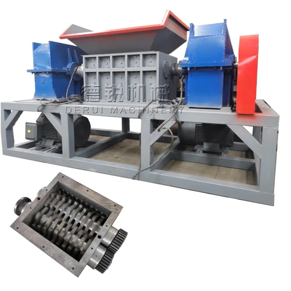 Small Electric Waste Shredder Double Shaft Shredder Waste Copper Cable Shredder Crusher