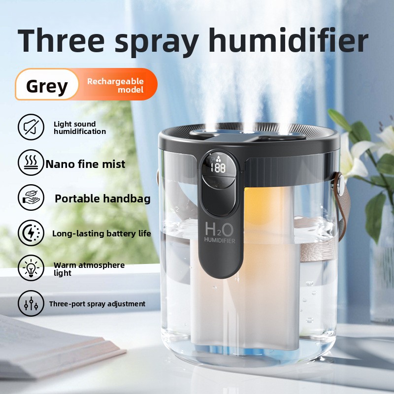 Gray-three-mouthed-usb charging and plug-in dual use