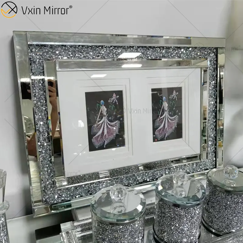 Fabrik liefern silber handgemachte flur spiegel foto rahmen spiegel wand kunst wohnkultur für wohnzimmer sofa möbel WXPP-16