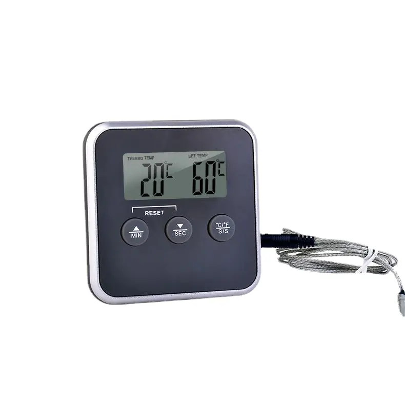 Processando termômetro personalizado para forno de churrasco e alimentos de cozinha embalados com logotipo