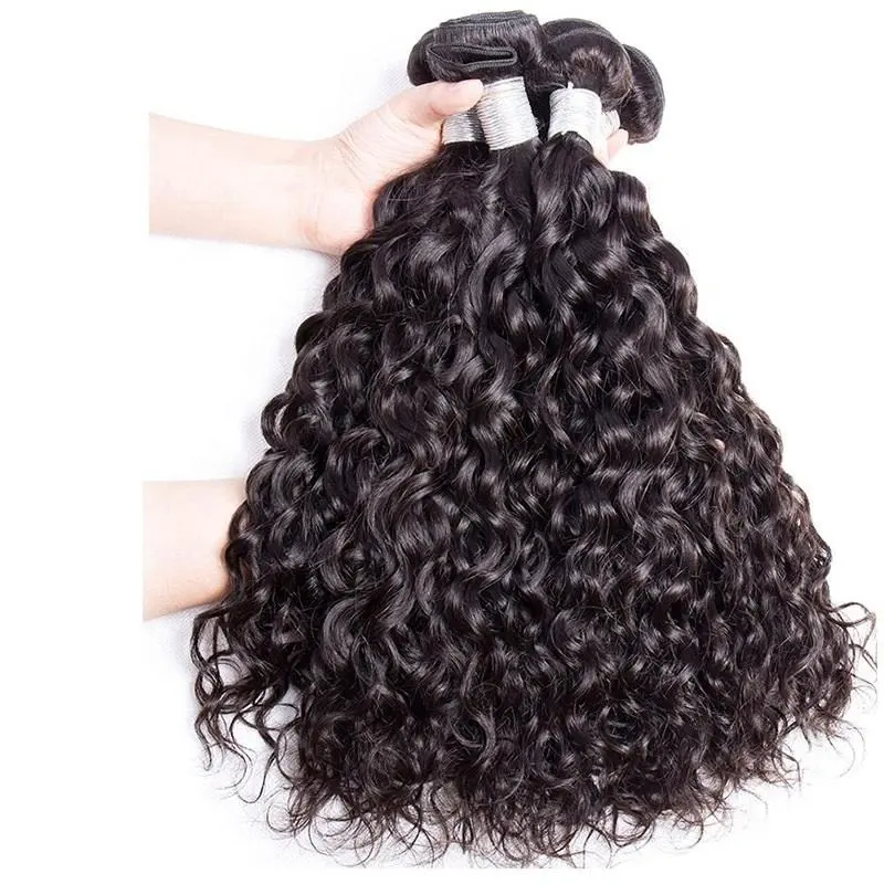 Produtos de cabelo cortados de um doador para mulheres pretas, cabelo virgem brasileiro, feixes de cabelo humano ondulado natural