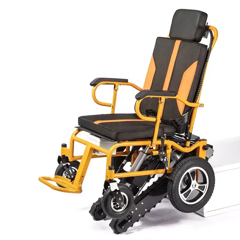 Nuova sedia a rotelle in piedi pieghevole in lega di alluminio leggera portatile per salire le scale sedia a rotelle elettrica per disabili