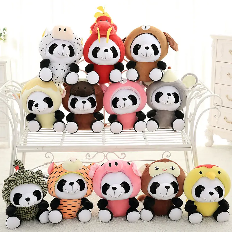 Boneka mewah Panda zodiak lucu, mainan zodiak Panda Panda 20CM 40CM
