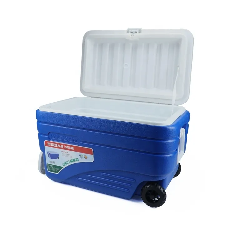 80L Plástico Grande Carro Ao Ar Livre Ice Chest Picnic Food Transport Beer Camping Cooler Box