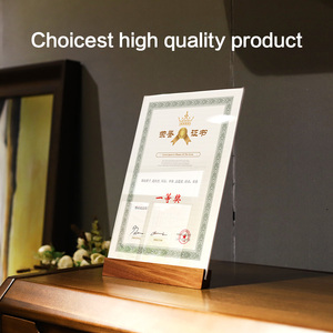 SViao A4实木证书相框桌面展示架斜背木质底座标志框架图片 - Product Image 6