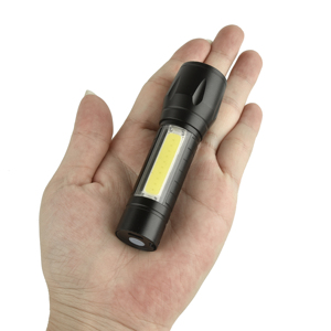 Mini Zoom odak el feneri COB + XPE taktik LED fener USB şarj edilebilir su geçirmez anahtarlık el feneri çalışma Cob lambası - Product Image 4