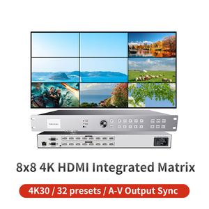 High-Definition 8x8 4K 30Hz All-in-One Matrix <strong>Switch</strong> <strong>Splitter</strong> Professional Audio Video & Lighting Intelligent EDID IR RS232 - Product Image 3