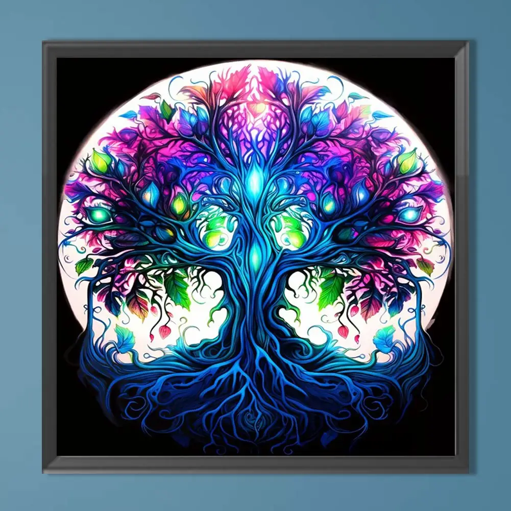 30*30cm Tree of Life Diamond Art Painting Kits for Adults Moon Full Drill Diamond Dots Paintings for Beginners