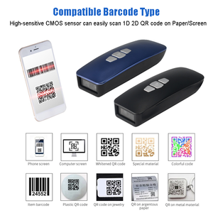 Mini 2D QR Blau zahn Barcode Scanner, drahtlose Barcode Reader Blau zahn Tragbare Bar Code Scannen Arbeit mit Android, iOS - Product Image 2