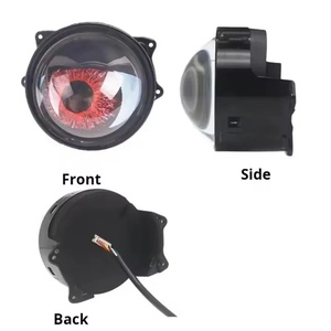 3 inç 12V uzaktan kumanda 2 In 1 araba led sis LED şeytan gözler far projektör Lens için araba motosiklet dinamik dekoratif işık - Product Image 2