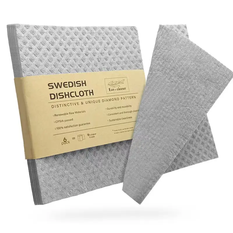 DS2186 Microfiber Dish Cloth Cleaning Rags Toalhas papel reutilizáveis esponja celulose pano sueco panos para cozinha