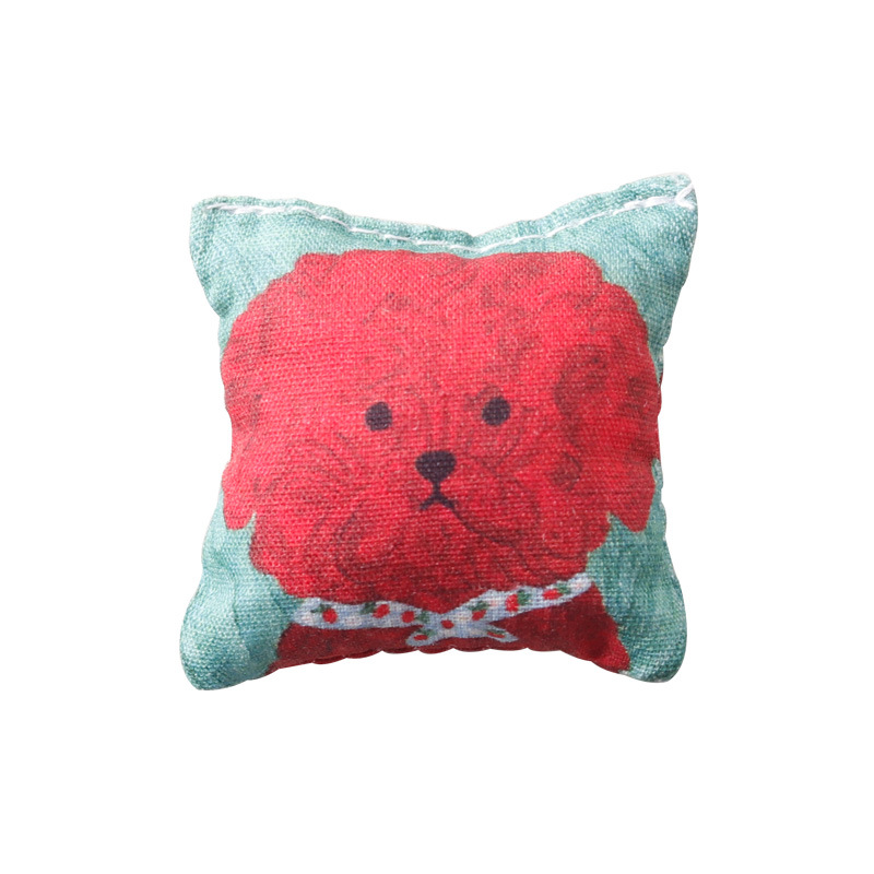 Oreiller pour chien en peluche rouge
