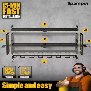 Nhiệm Vụ Nặng Nề Công Cụ Điện Tổ Chức Tường Gắn Kết Không Dây 7 Khoan Móc Áo Lưu Trữ Giá Pin Công Cụ Chủ Với Sạc Trạm Kệ - Product Image 4