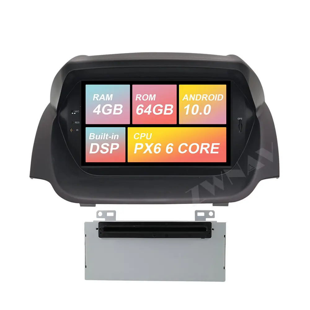 ZWNAV Android 10.0 64GB araba radyo GPS navigasyon için Ford Fiesta MK7 2013-2016 multimedya oynatıcı Stereo