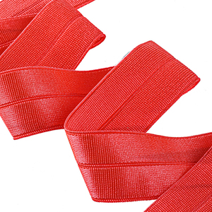 Cinta de banda elástica con pliegue liso brillante de poliéster de Venta caliente con 1 pulgada de ancho en stock y abundantes colores para sujetadores de prendas - Product Image 2
