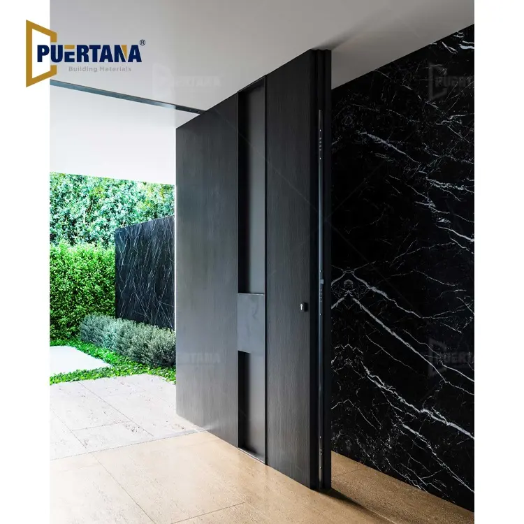 Porte esterne di Design italiano porte anteriori in legno in acciaio inossidabile per porte d'ingresso blindate