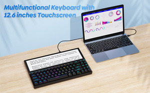 K2 12.6&quot; Touchscreen Gaming Mechanical <strong>Keyboard</strong> 71 Keys USB Compact Portable Split <strong>Screen</strong> <strong>Keyboard</strong> for Windows Mac Android - Product Image 4