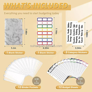 Thiết kế mới 2025 A6 đá cẩm thạch PU máy tính xách tay chất kết dính tiền tổ chức Ngân sách chất kết dính với tiền mặt phong bì - Product Image 4