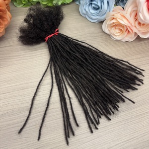 Permanent Human Hair Braid Extension Natural <strong>Black</strong> Handmade Locs Hair Extension Braid - Product Image 1