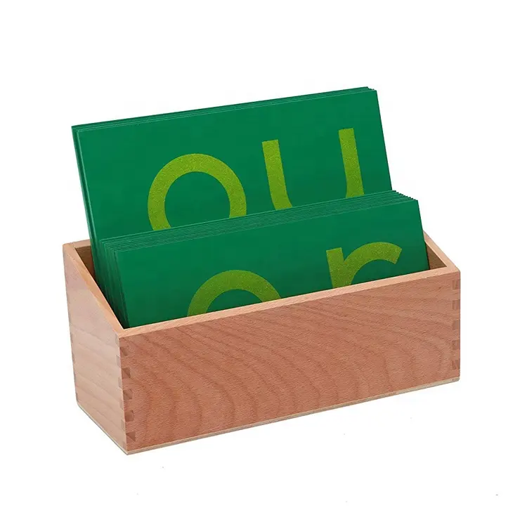 Promotional non-toxic preschool wooden montessori materials toys Sandpaper letters wood arabic teaching toys