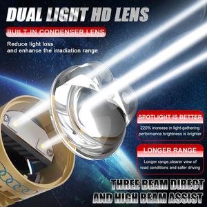 T8 Pro LED Lens H4 Mini Projector Bi LED H4 Projector Lens H4 LED Light Laser Lamp Bi Projector H4 for Car Motor - Product Image 2