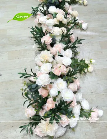 GNW FLW1707007 Offre Spéciale Fleurs Guirlandes Pour Les Mariages indiens Fleur Mur Blanc Et vert Fleurs Décoratives Et couronnes