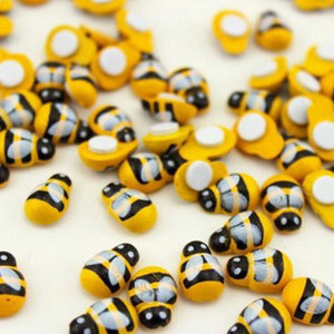 Dekorasi buatan tangan tambalan lebah kuning kayu untuk anak-anak kepik kecil dicat bahan kayu untuk dekorasi - Product Image 2