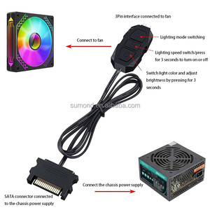 SUMOND Mini RGB Controller 5V 3pin ARGB Hub con telecomando compatibile con per alimentazione SATA
