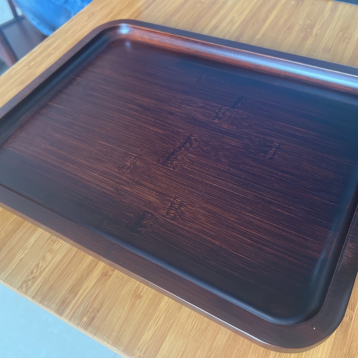 Walnut wood carved long plate - extra large 35.6*27.9*2.54CM