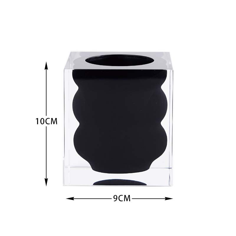 Bouteille noire à trois anneaux 9*9*10cm