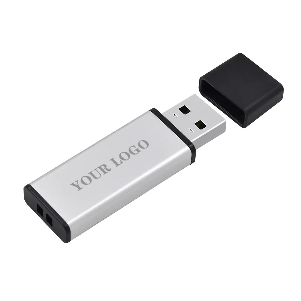 Logo personalizzato in metallo promozionale 2GB 4GB 8GB 16GB 32GB 64GB 128GB memoria U Stick Pendrive Mini Pen Drive USB 2.0 Flash Drive