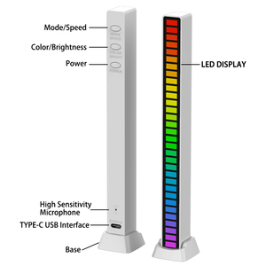 充電式RGB音声制御LED音楽レベルライトピックアップランプリズムライト - Product Image 3