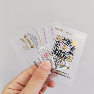 高品质透明透明定制双面logo印刷VIP会员卡PVC拉丝名片金 - Product Image 1