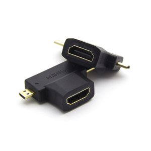 2合1 HDMI至迷你/微型HDMI适配器公头至HDMI母通用T适配器，带镀金连接器 - Product Image 4