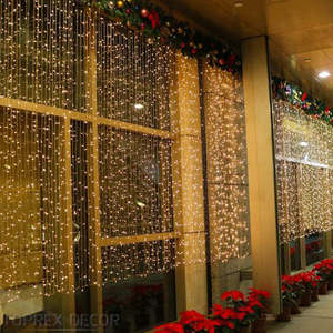Romantische Twinkle Suspend LED Weihnachten Außen beleuchtung 2M 3M Hochzeit Lichterkette Dekorative Lampe IP65 Bewertung Led Vorhang Licht