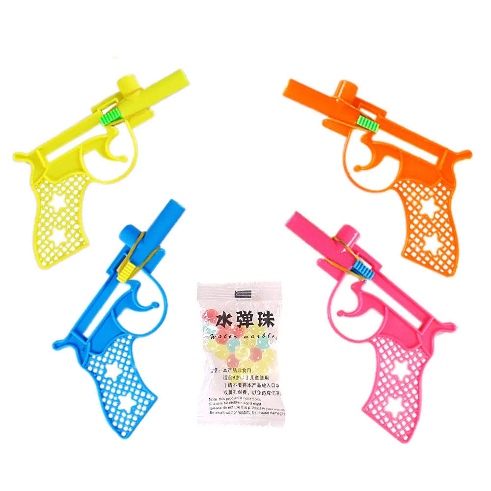 Factory Price Plastic Funny Gun Toy Water Bullet Spring Gun For Child Chocolate Egg