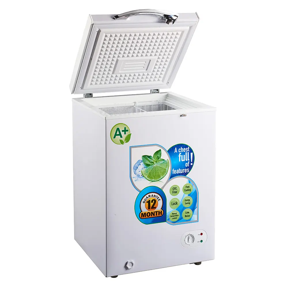 100L Commercial Portable Chest Freezer Top Offene eintürige Mini-Tiefkühltruhe