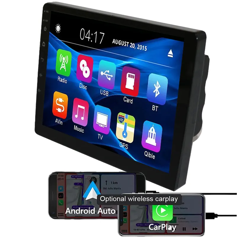 Bom preço, android, monitor de carro, tela de toque inteligente, carplay com sistema gps, 9 polegadas, 1 din, rádio player de carro