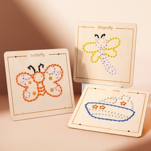 Juego de bordado de hilo, tablero de enhebrado de formas siempre cambiantes para niños educativos de la primera infancia. - Product Image 3