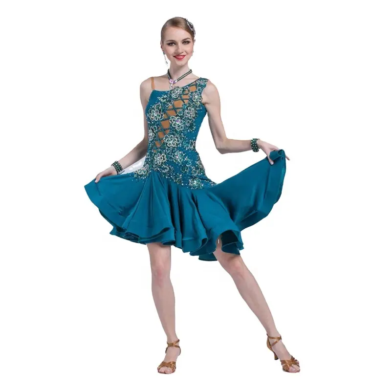 L-17219 Latin Dance Rock Mädchen Mode Modal Kleid Übungs kleidung New Female Child Professional Latin Dance Kleid zum Verkauf