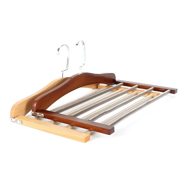 Hot Selling 5-Layer Houten Hanger Sjaal Stropdassen Broek Kleding Hangers Met Houten Bar