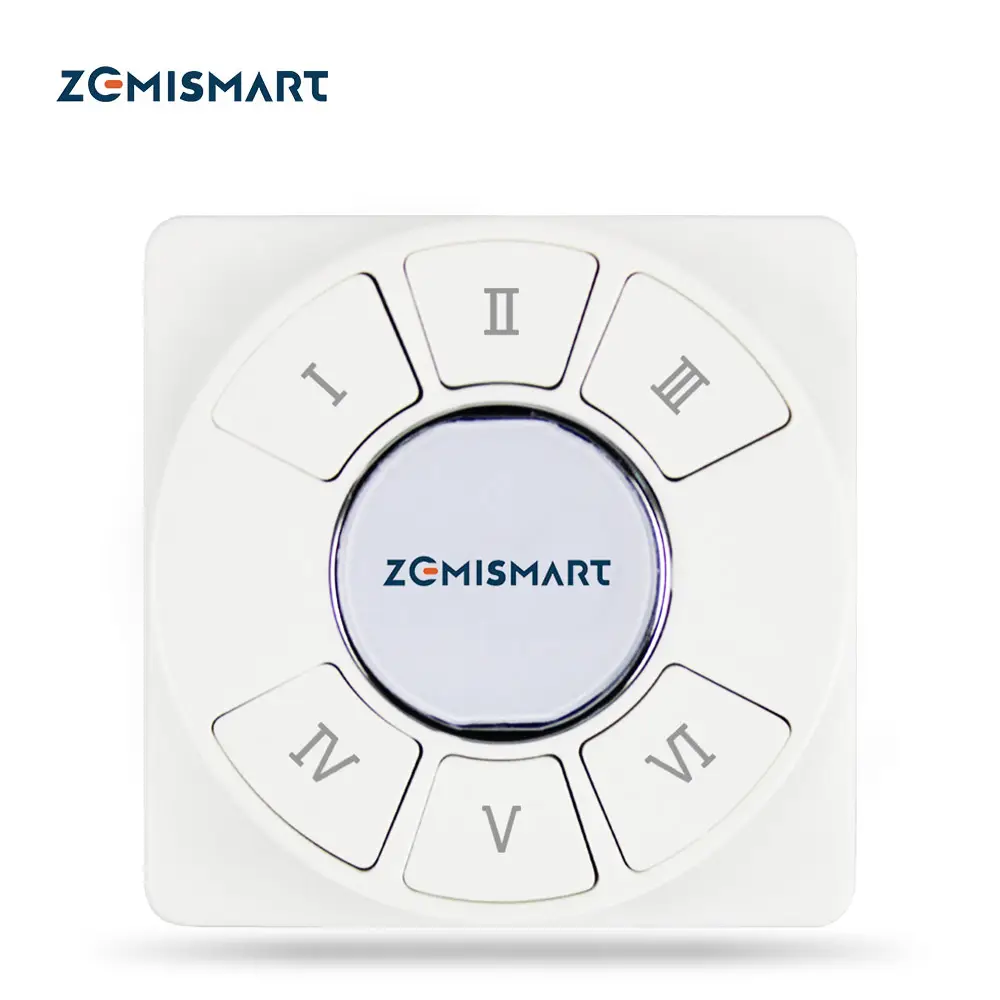 Zemismart 6 canais Tuya Zigbee Interruptor Cena Sem Fio Remoto de Parede com Botão Smart Life App Controle Cena