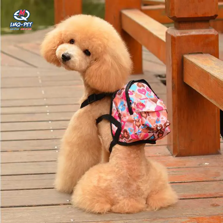 Zaino per animali domestici piccolo cane auto Mini marsupio zaino tasca borse da sella borsa per cuccioli con guinzaglio da addestramento