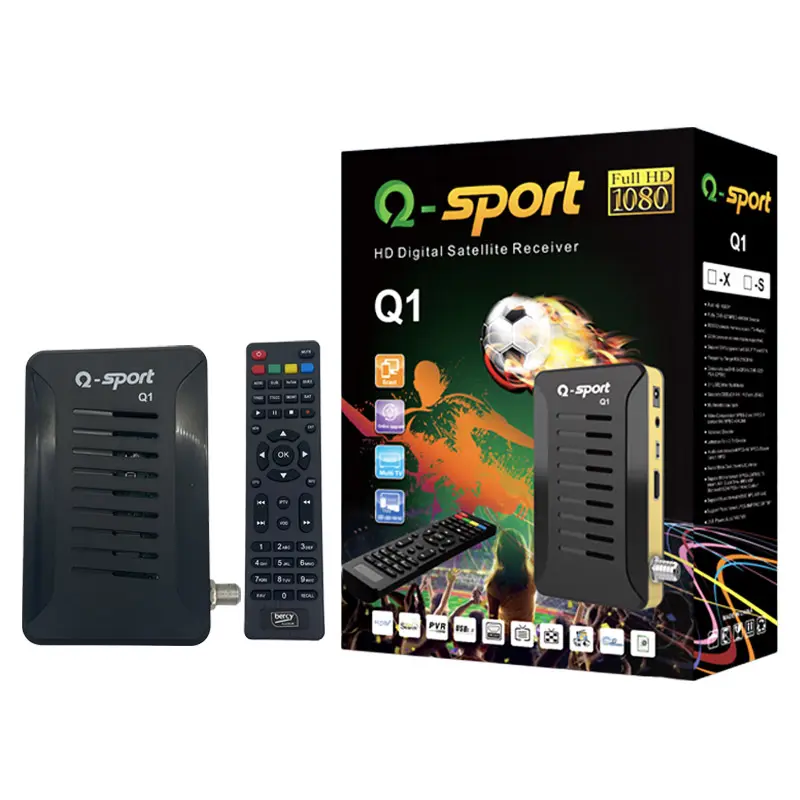 Factory Price FTA Decoder Q-sport dvb-s2 IKS server Free to air HD 1080P mpeg4 PVR EPG digital Satellite TV Receiver for Africa