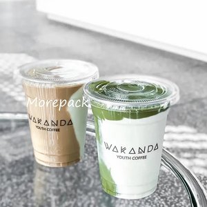 食品飲料飲料飲料包装ペットカップ独自のロゴ入りカスタム印刷ジュースプラスチックカップ