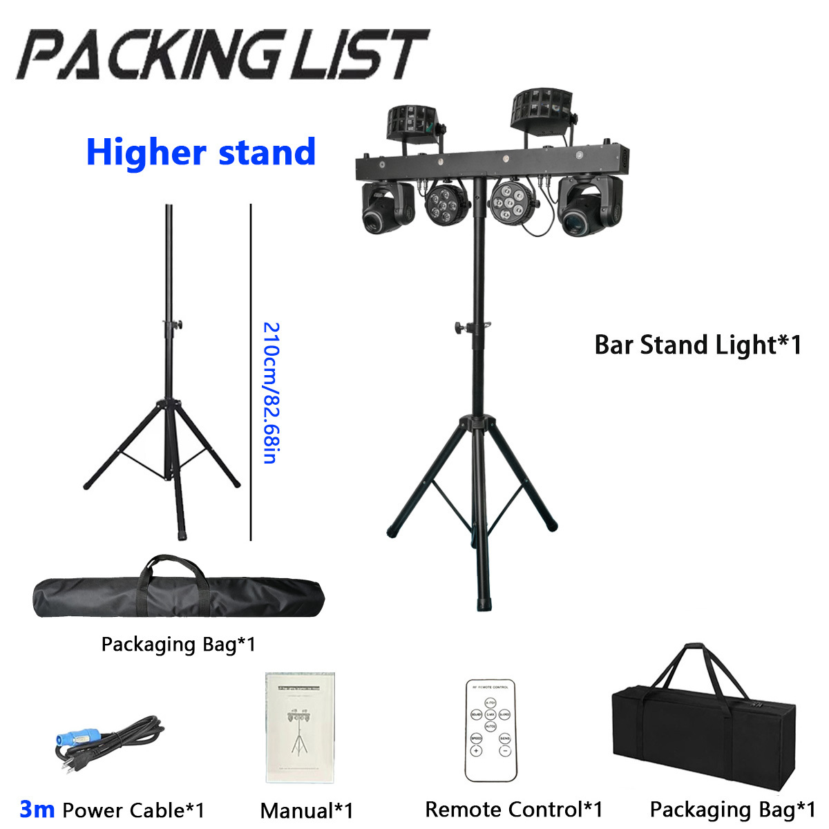2.1M High Gig bar WIth Packaging Bag
