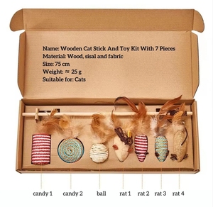 Dayanıklı naylon simülasyon fare Bite dayanıklı Catnip ile komik sopa kedi tüy oyuncak-Infused Sisal malzeme kedi Teaser - Product Image 2